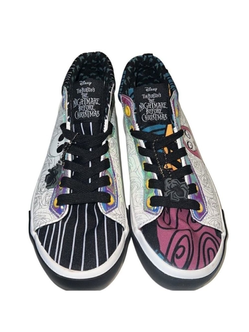 Disney Night Before Christmas Jack Skellington Sally High Top Sneakers Size 7 - Picture 2 of 14